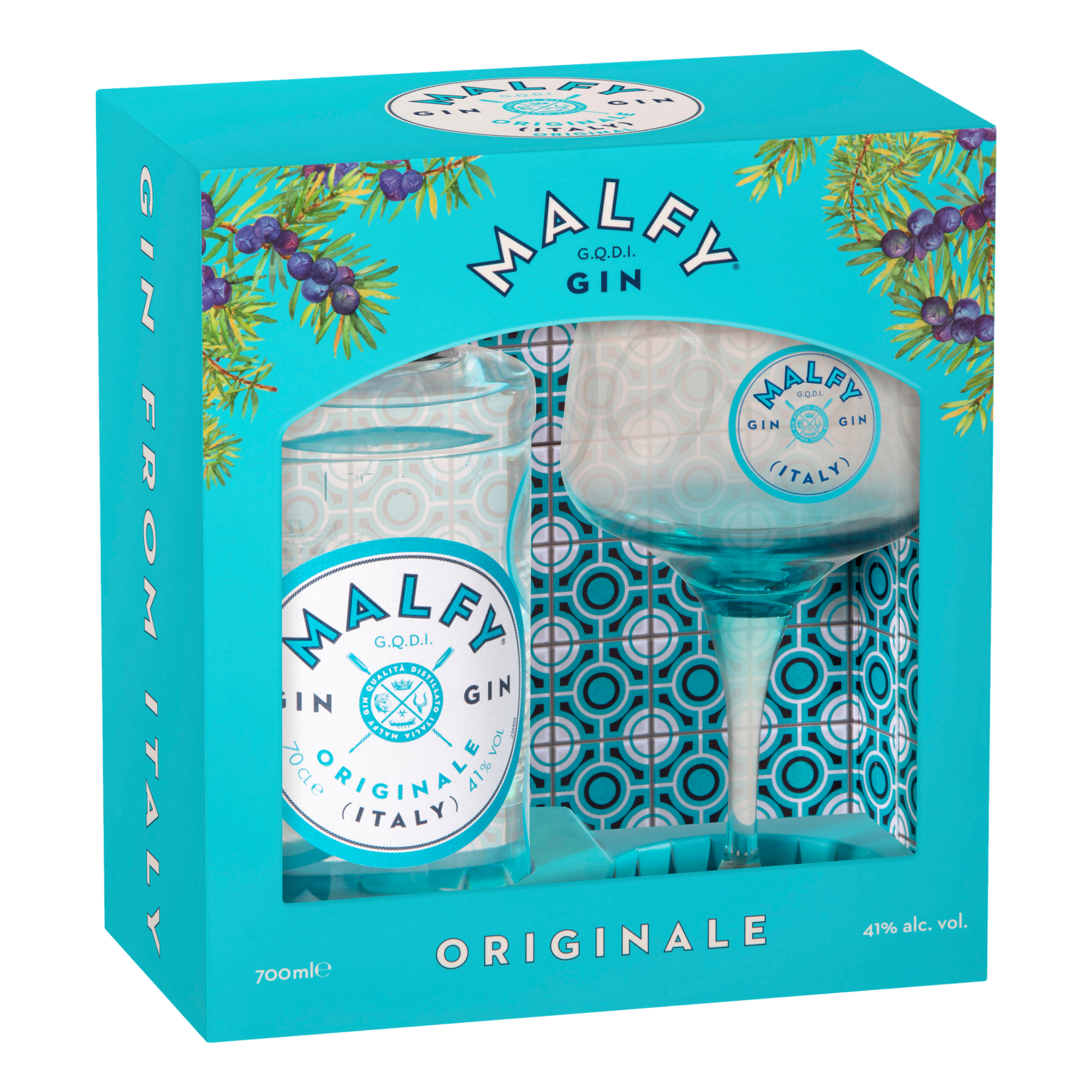 Malfy Originale Gin 700ml + Glass Gift Pack