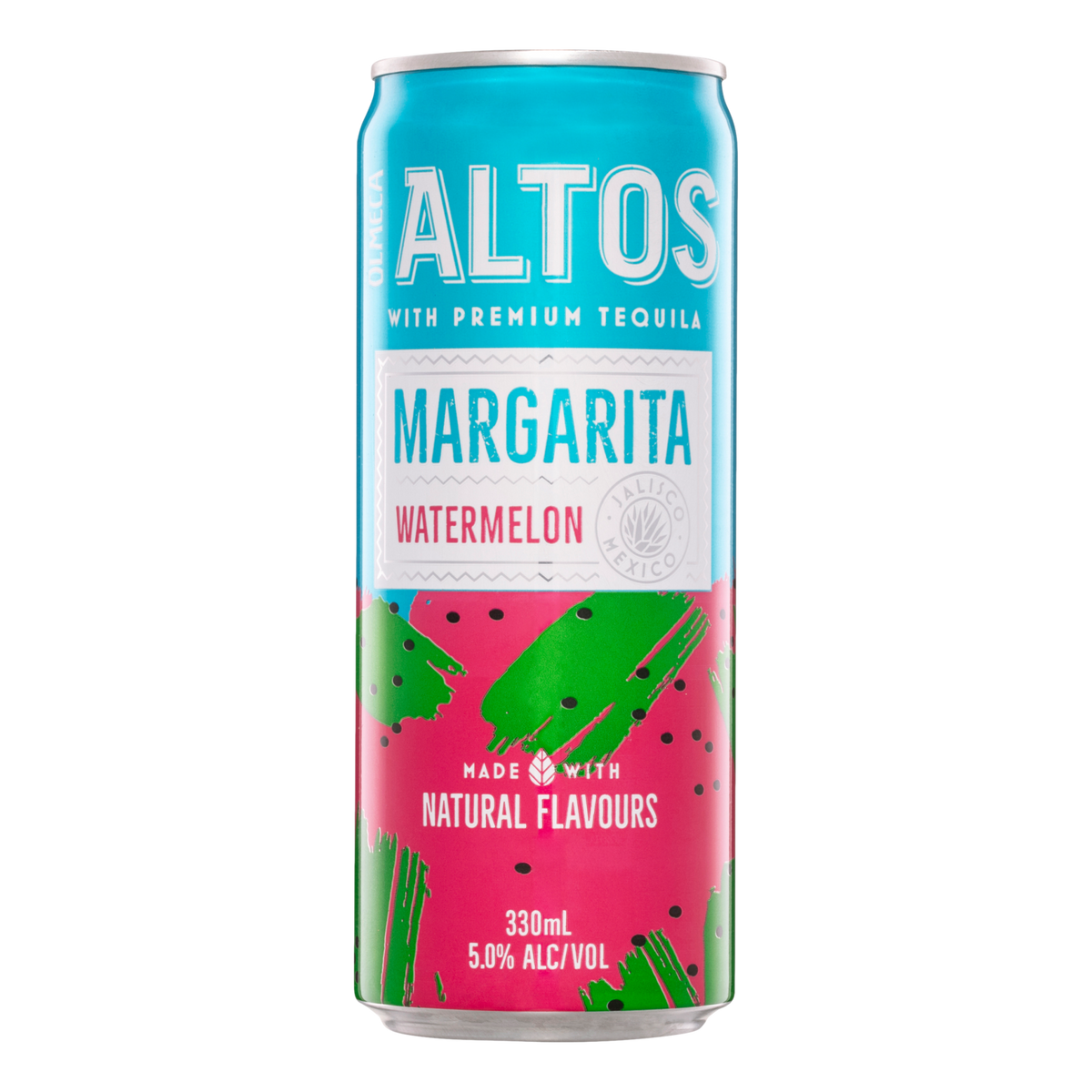 Olmeca Altos Watermelon Margarita 330ml Can Case of 24