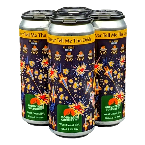 Mountain Culture Never Tell Me The Odds West Coast IPA 500ml Can 4 Pack