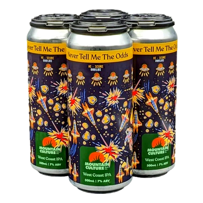 Mountain Culture Never Tell Me The Odds West Coast IPA 500ml Can 4 Pack