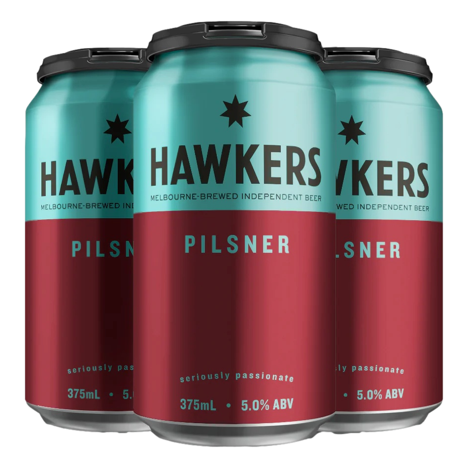 Hawkers Pilsner 375ml Can 4 Pack