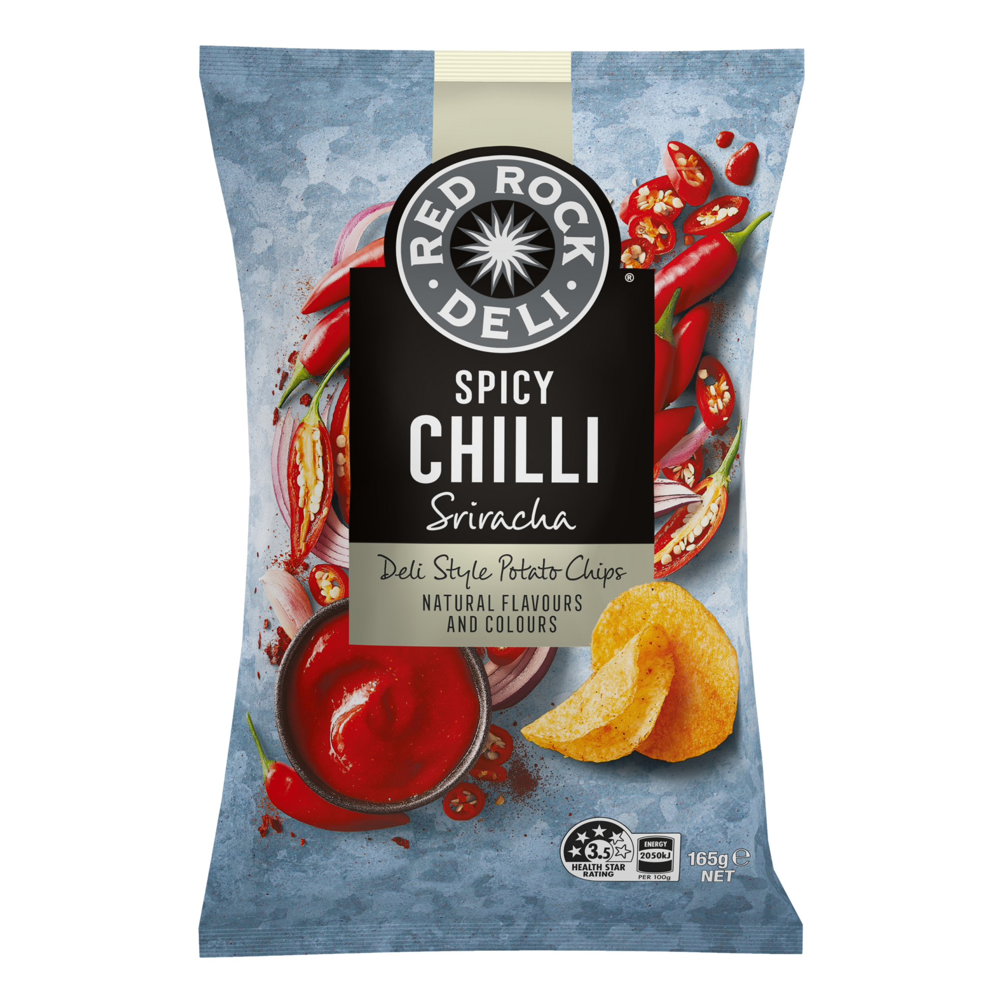 Red Rock Deli Spicy Chilli Sriracha Potato Chips 165g