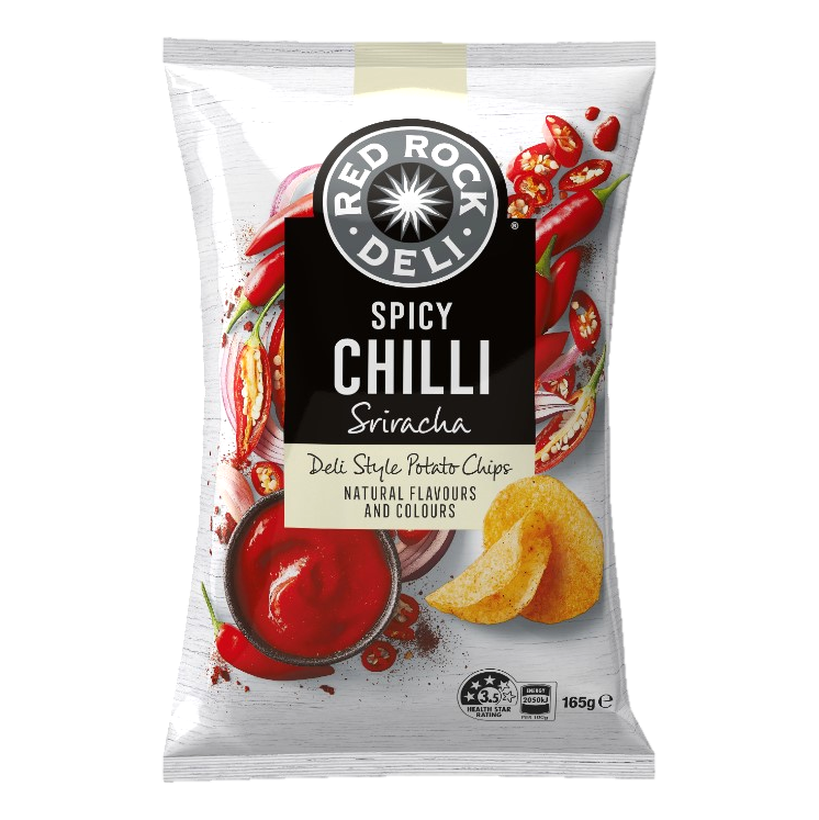 Red Rock Deli Spicy Chilli Sriracha Potato Chips 165g