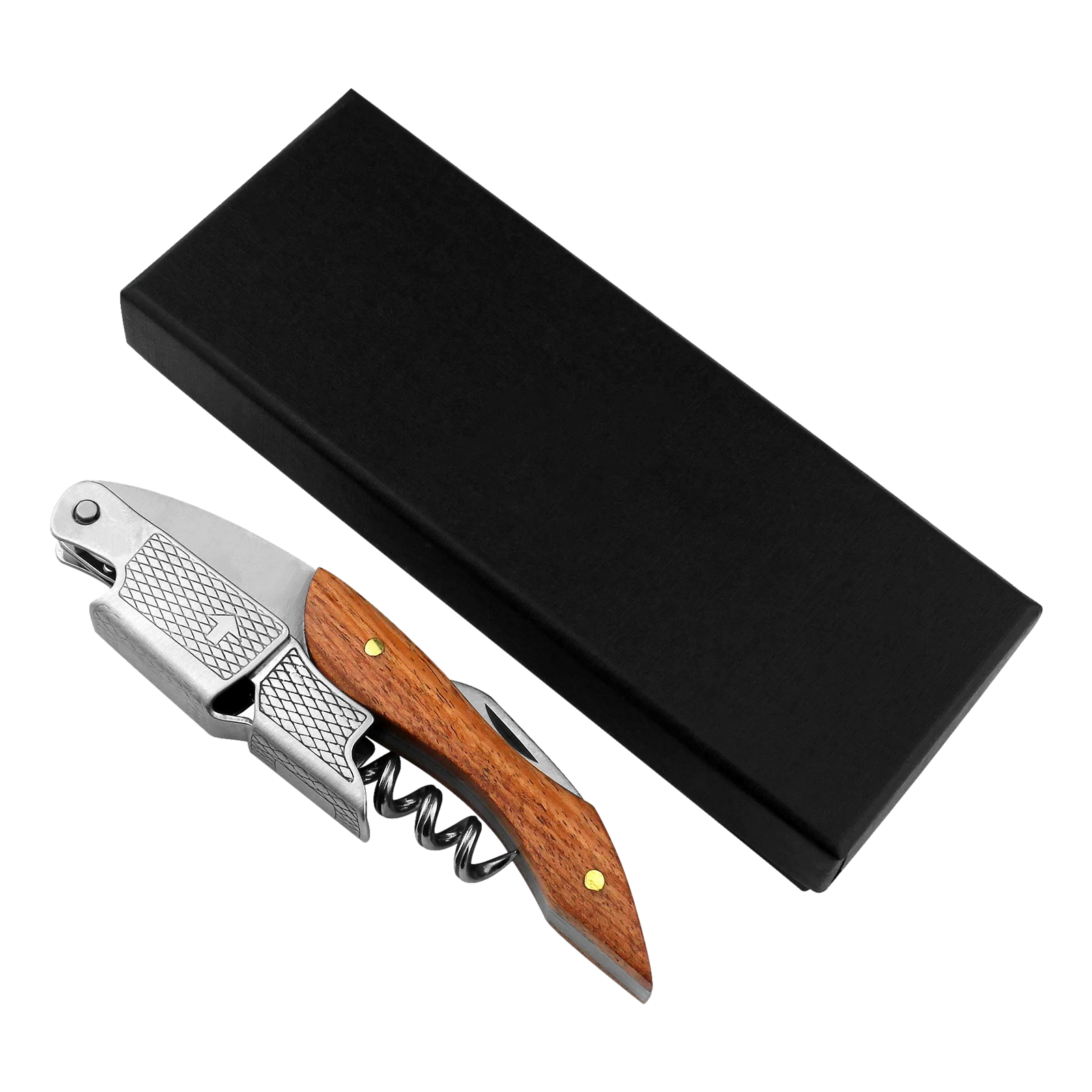 Waiter's Friend Deluxe Double Hinge Corkscrew Bottle Opener Rosewood in Gift Box