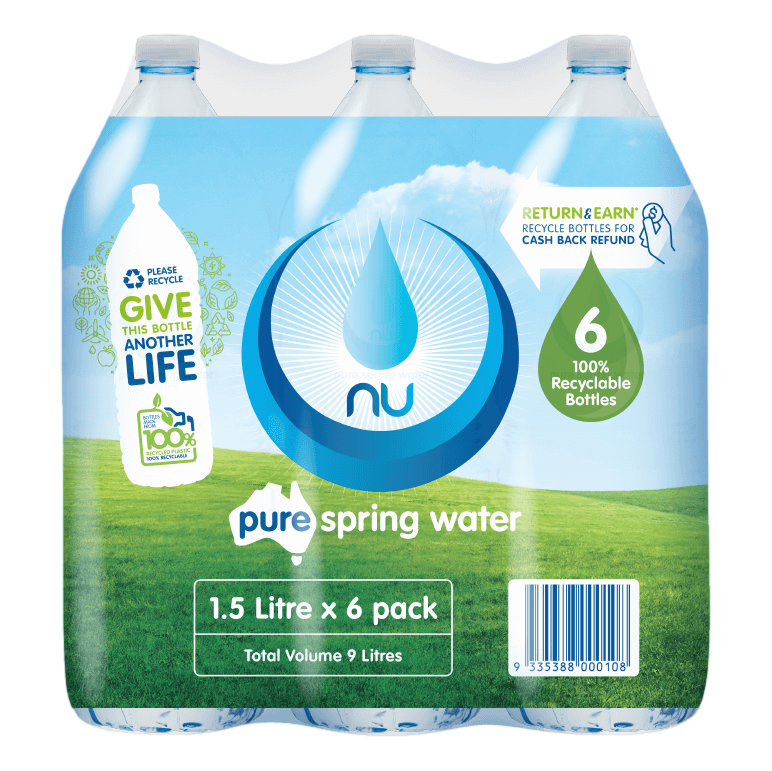 Nu Pure Spring Water 1.5L Bottle Case of 6