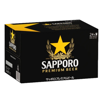 Sapporo Premium Lager 355ml Bottle Case of 24