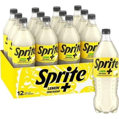 Sprite Lemon Plus Zero Sugar 1.25L Bottle Case of 12