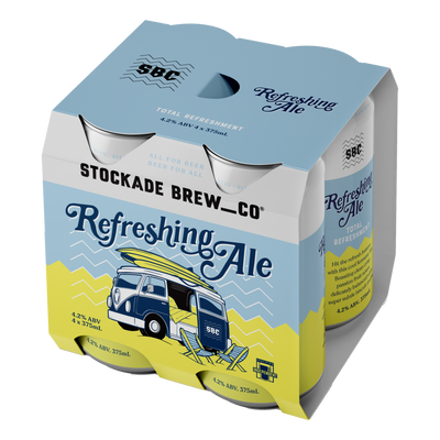 Stockade Refreshing Ale 375ml Can 4 Pack