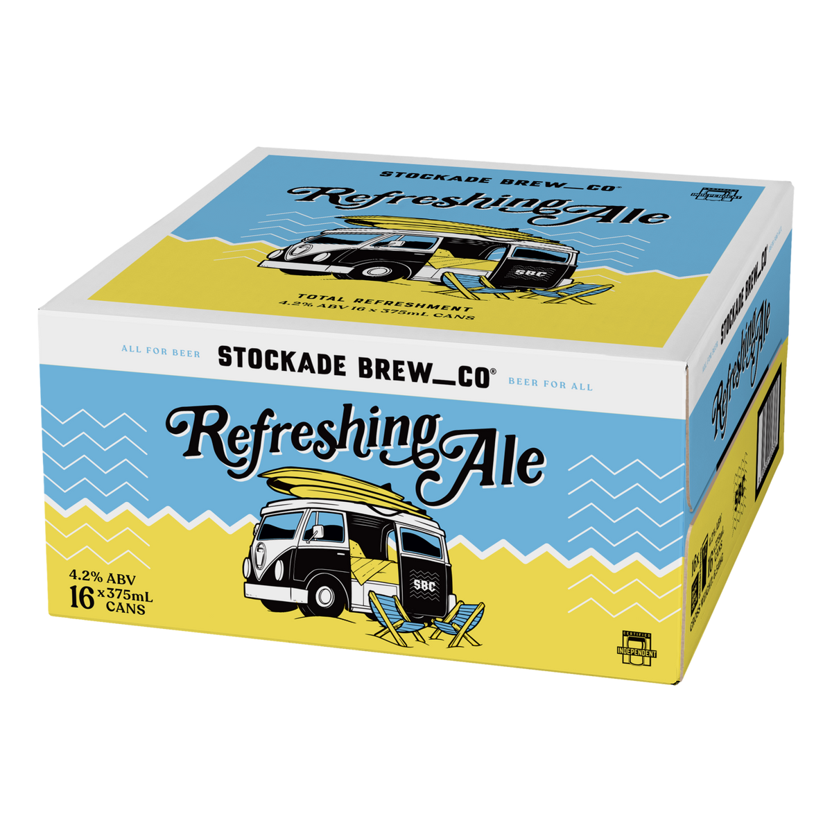 Stockade Refreshing Ale 375ml Can Case of 16