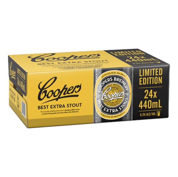 Coopers Best Extra Stout 6.3% 440ml Can Case of 24 - LIMITED EDITION