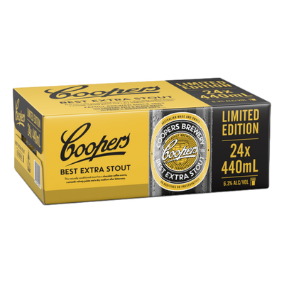 Coopers Best Extra Stout 6.3% 440ml Can Case of 24 - LIMITED EDITION