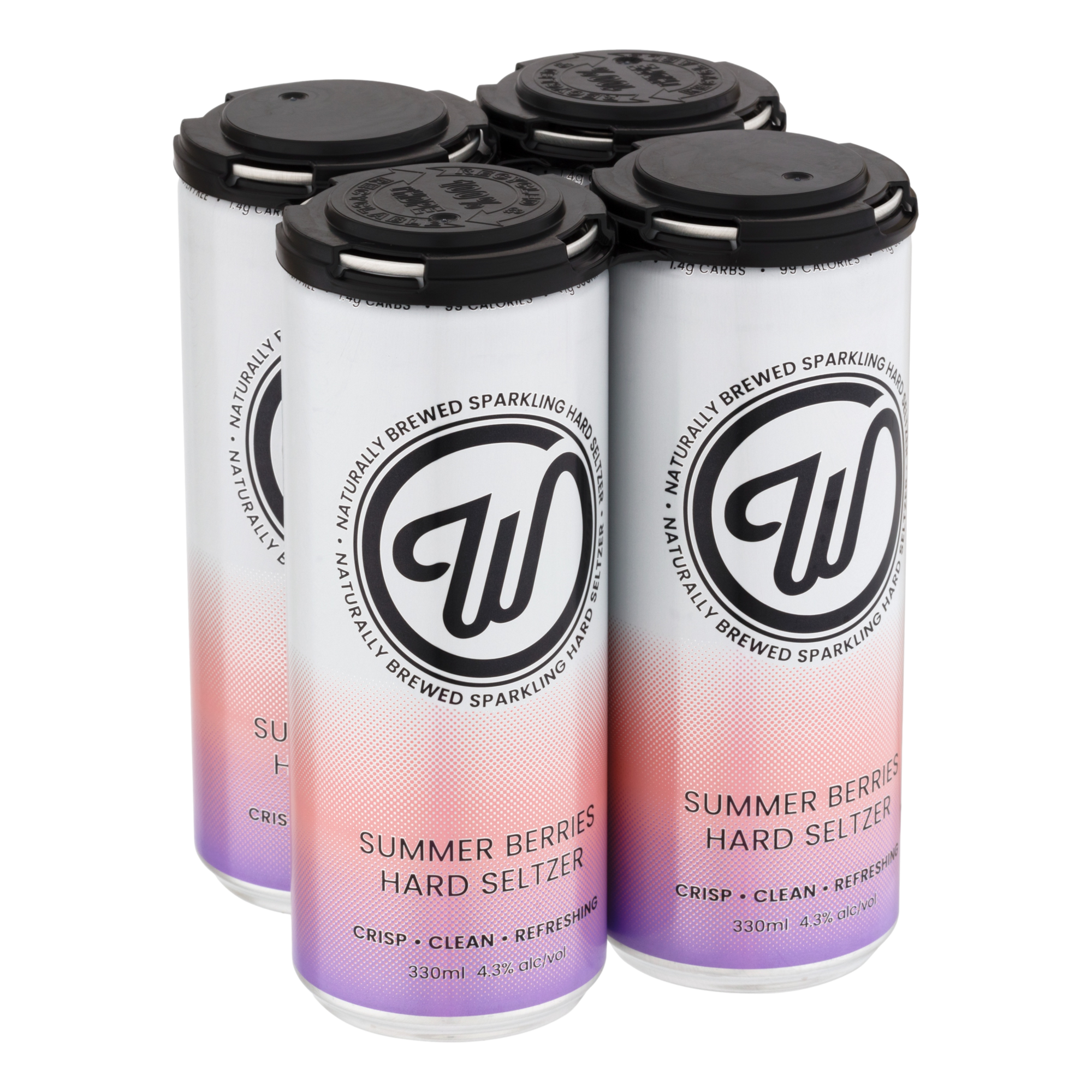 Wayward W Summer Berry Hard Seltzer 330ml Can 4 Pack