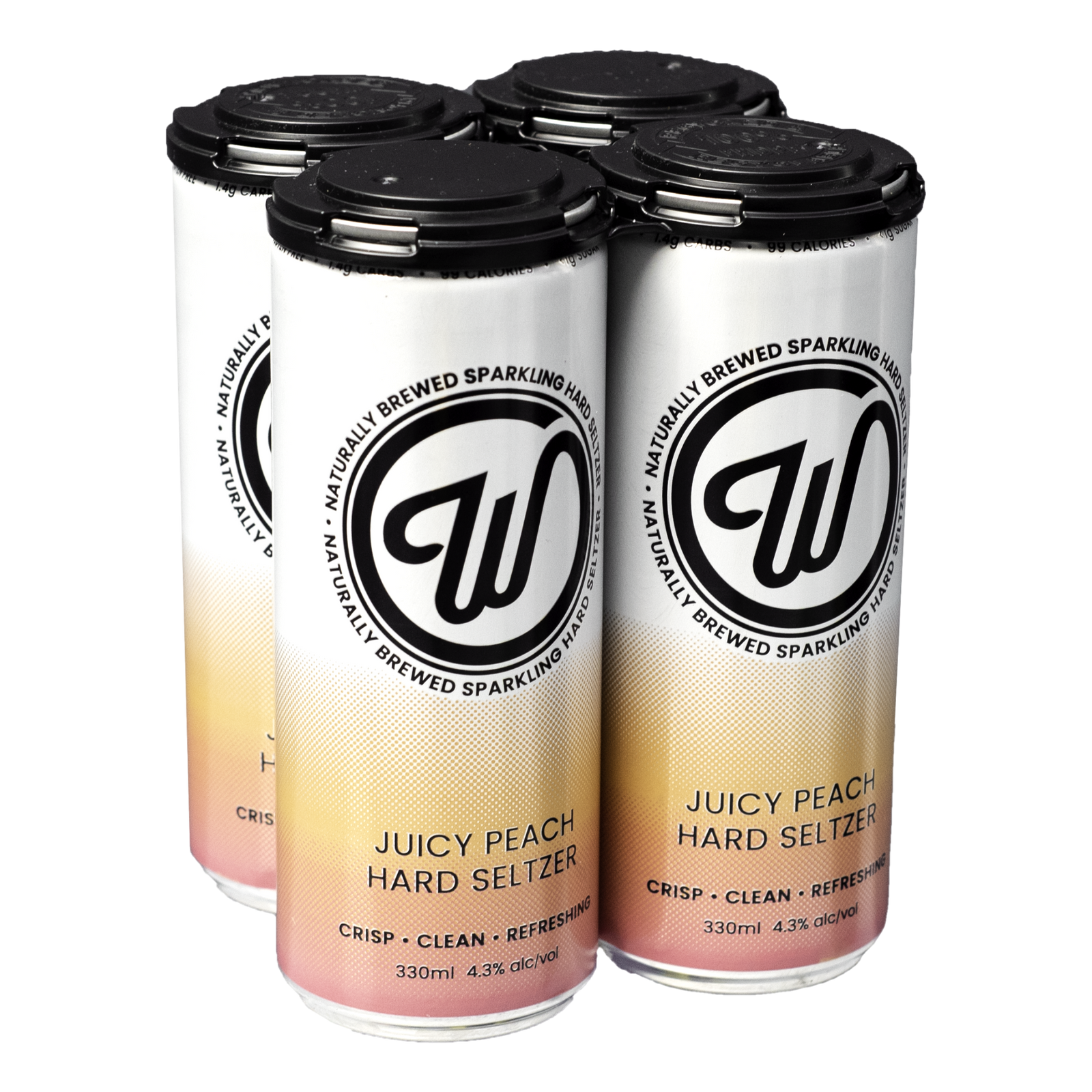 Wayward W Peach Hard Seltzer 330ml Can 4 Pack