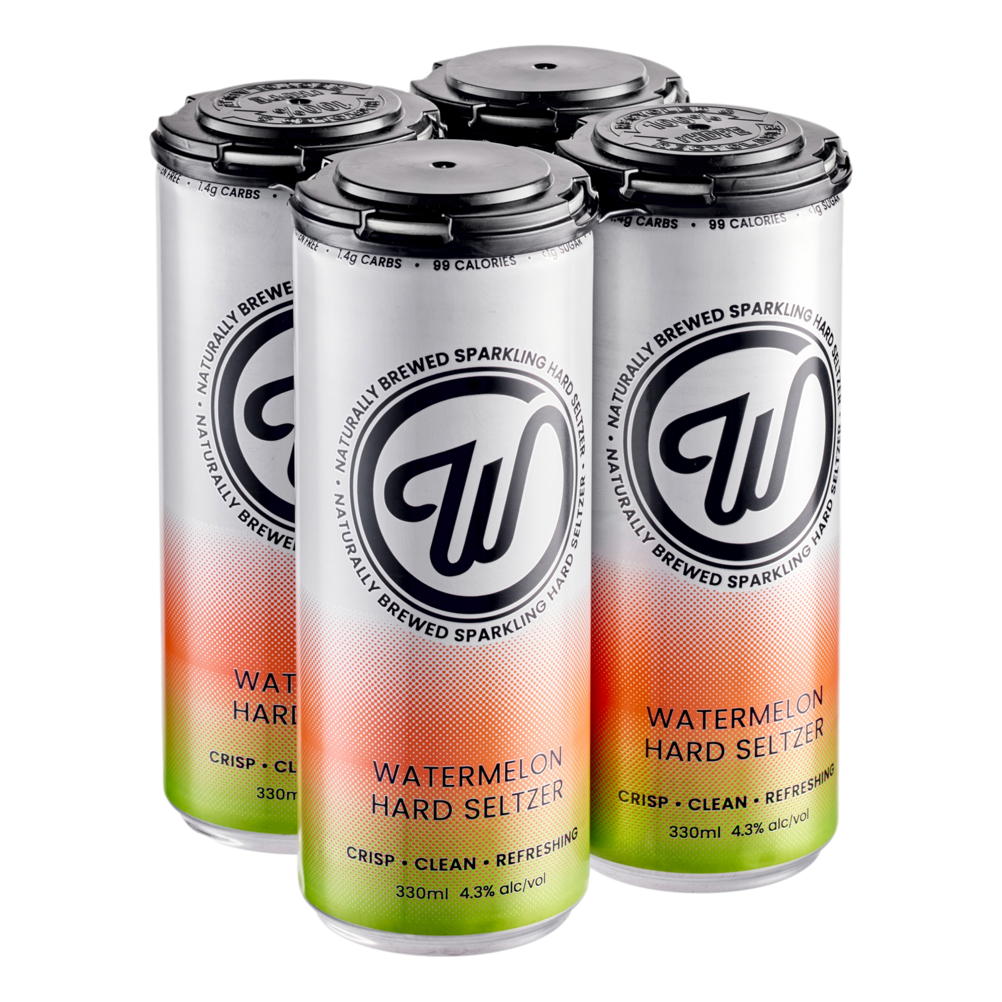 Wayward W Watermelon Hard Seltzer 330ml Can 4 Pack