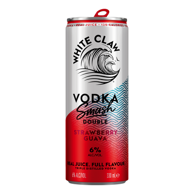 White Claw Smash Double Strawberry Guava Vodka 6% 330ml Can  Case of 24 - Camperdown Cellars