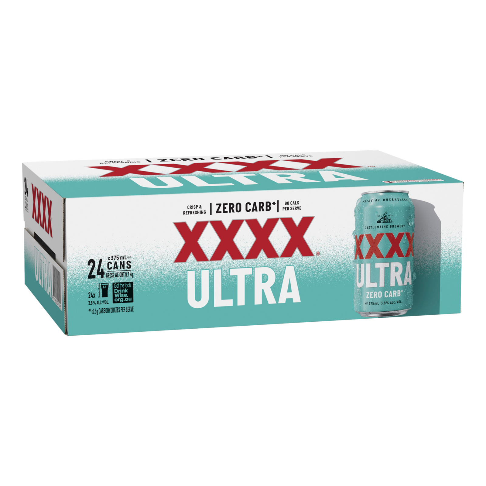 XXXX Ultra ZERO CARB Lager 3.8% 375ml Can Case of 24