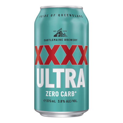 XXXX Ultra ZERO CARB Lager 3.8% 375ml Can Case of 24