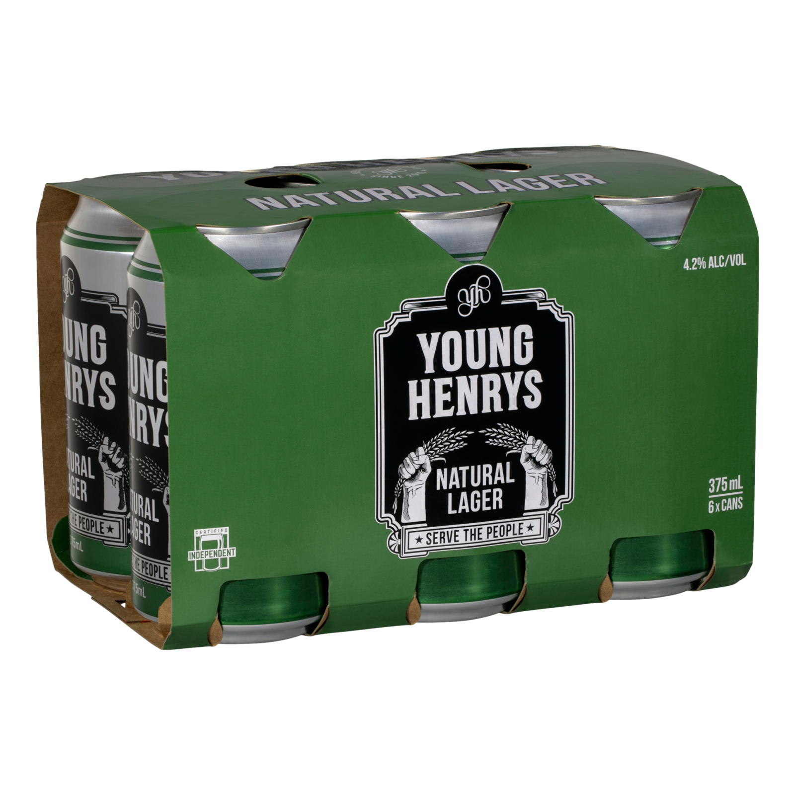 Young Henrys Natural Lager 375ml Can 6 Pack
