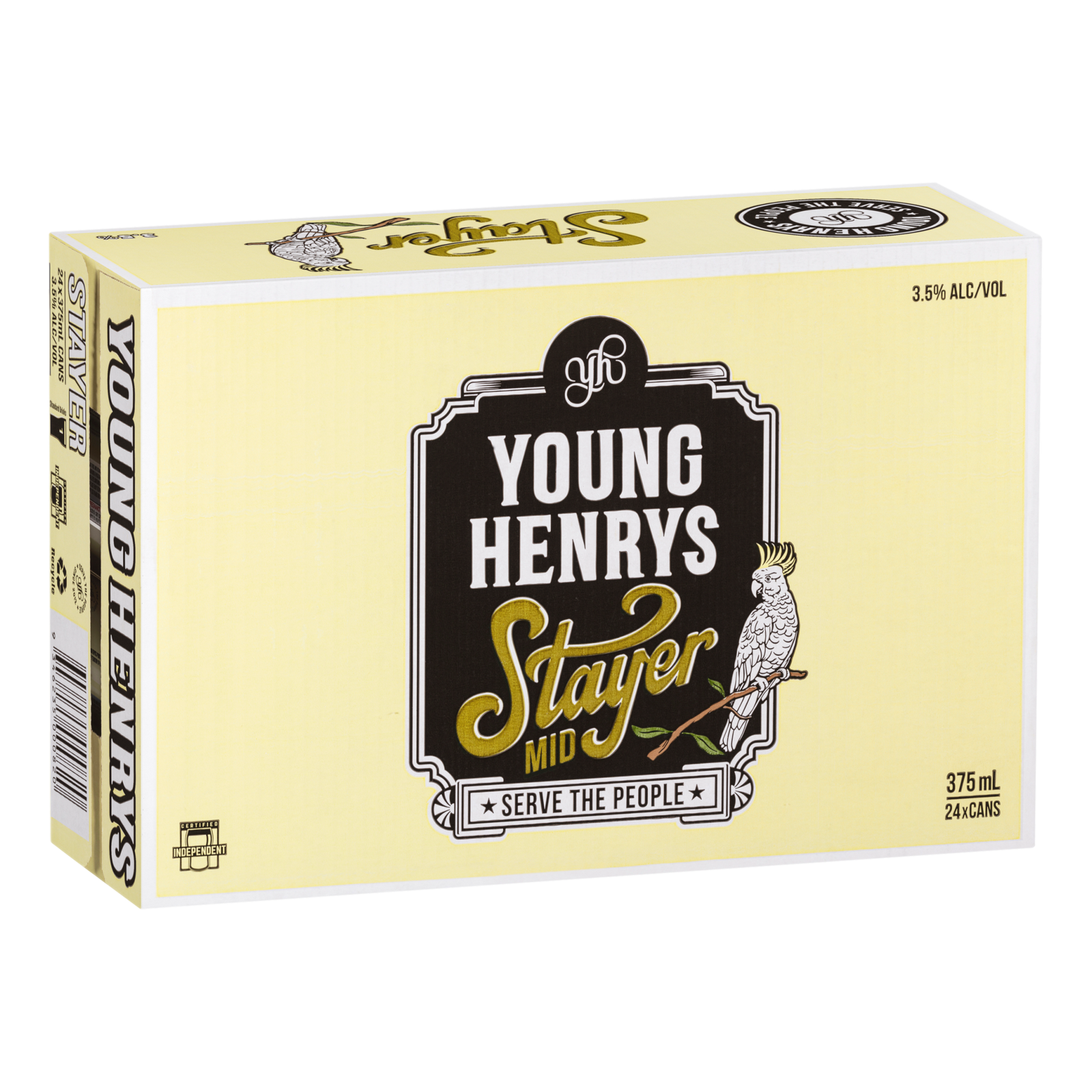Young Henrys Stayer Mid Strength Lager 3.5% 375ml Can Case of 24