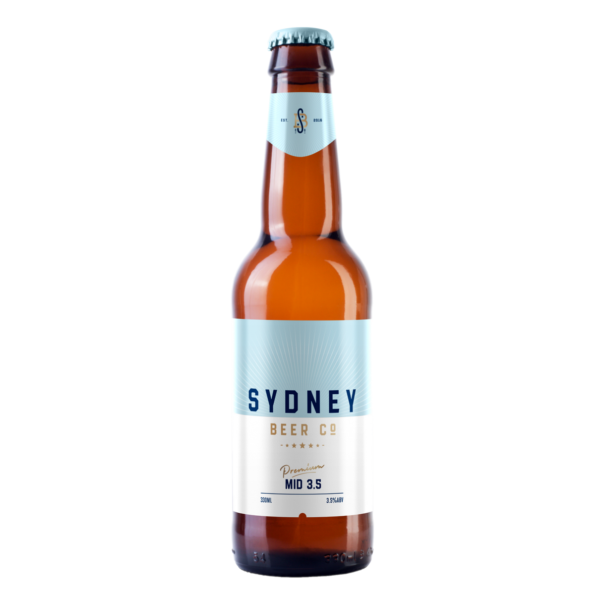 Sydney Beer Co. Mid-Strength Lager 3.5% 330ml Bottle Single