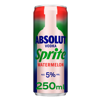 Absolut Vodka & Sprite ZERO Watermelon Lemonade Premix 330ml Can Case of 24