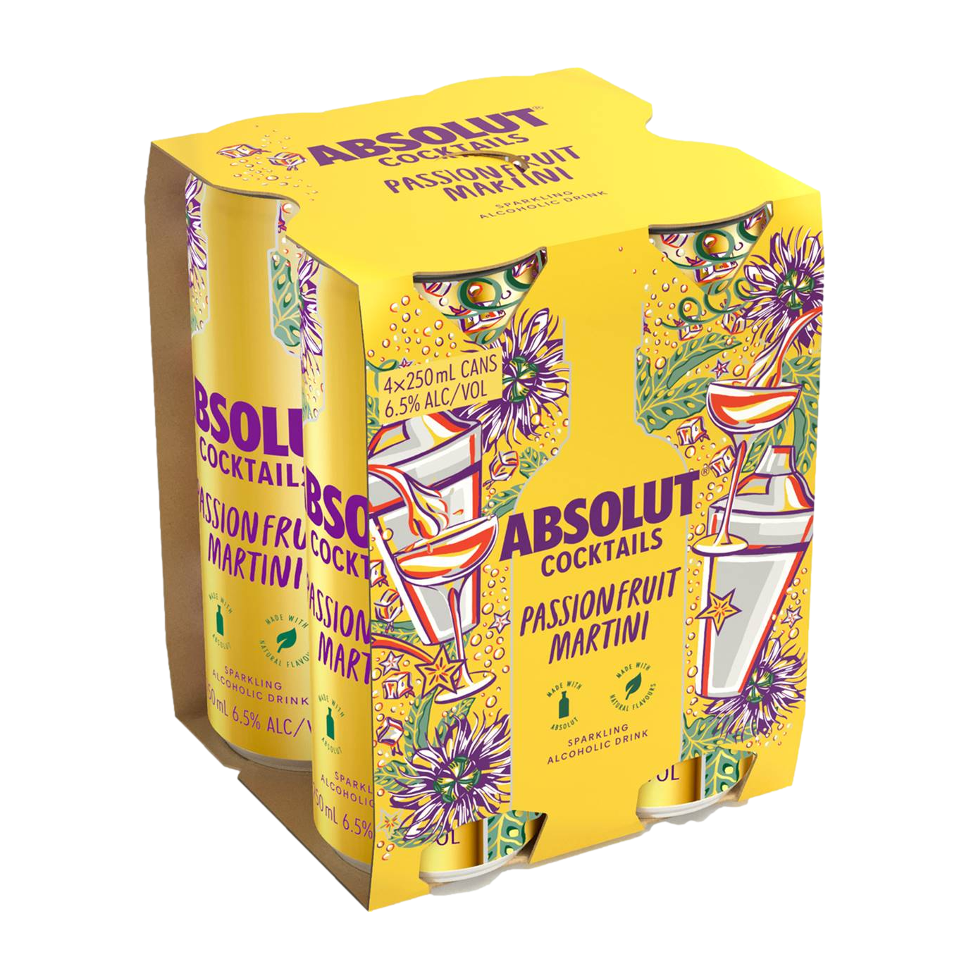 Absolut Cocktails Passionfruit Martini 6.5% 250ml Can 4 Pack