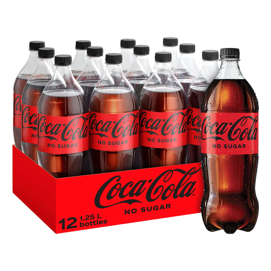 Coca-Cola ZERO SUGAR 1.25L Bottle Case of 12
