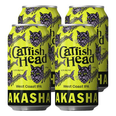 Akasha Catfish Head West Coast IPA 6.2% 375ml Can 4 Pack