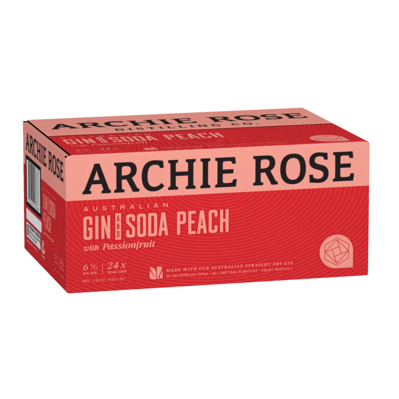 Archie Rose Gin & Peach Soda 330ml Can Case of 24