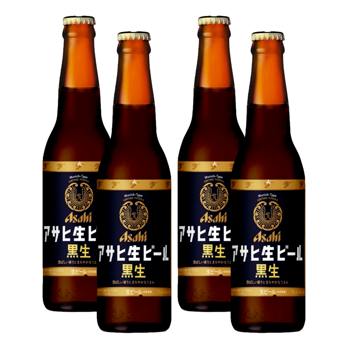 Asahi Black Draft Munich Type Lager 334ml Bottle 4 Pack