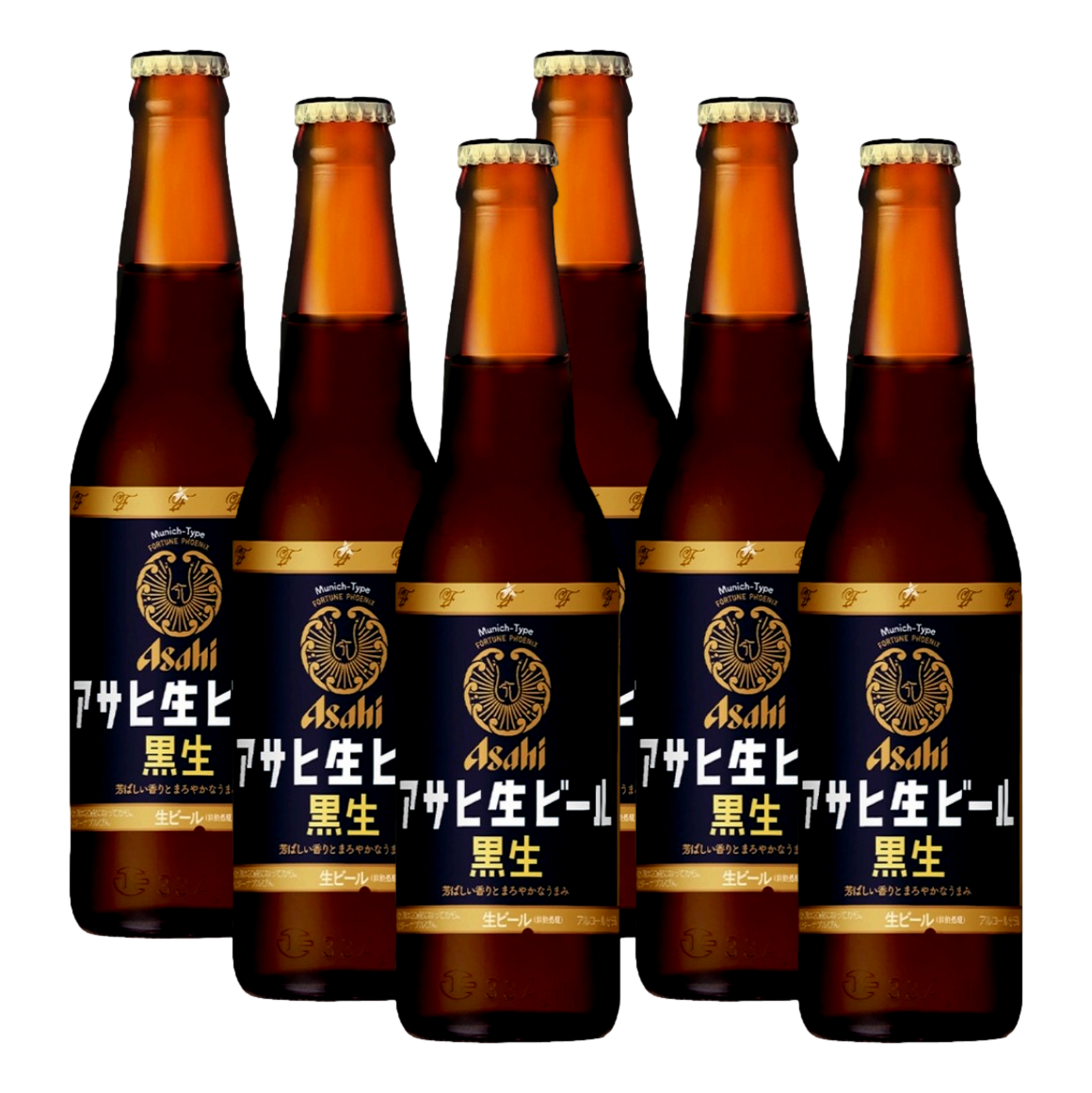 Asahi Black Draft Munich Type Lager 334ml Bottle 6 Pack