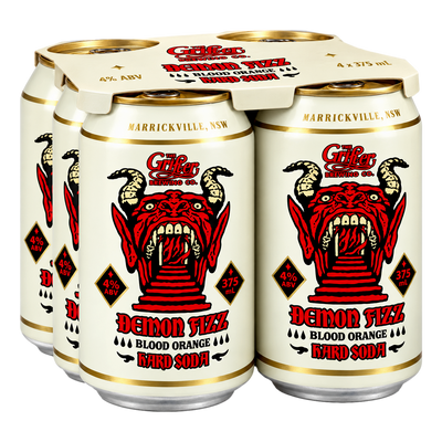 Grifter Demon Fizz Blood Orange Hard Soda 375ml Can 4 Pack