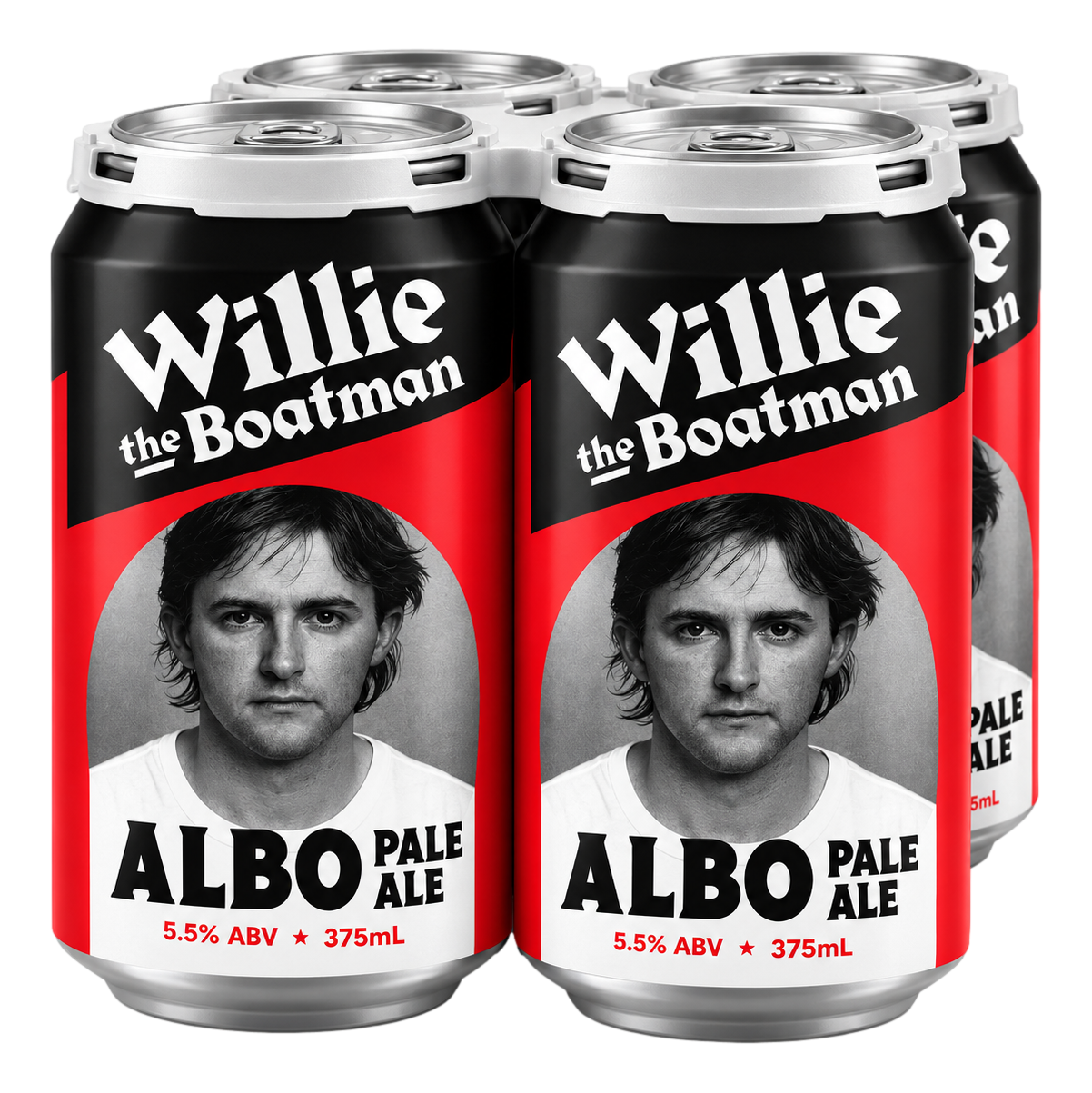 Willie The Boatman Albo Pale Ale 5.5% 375ml Can 4 Pack
