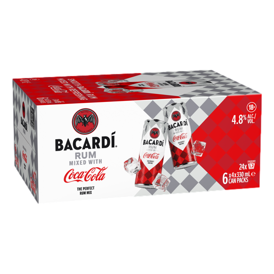 Bacardi Superior Rum & Coca-Cola 330ml Can Case of 24
