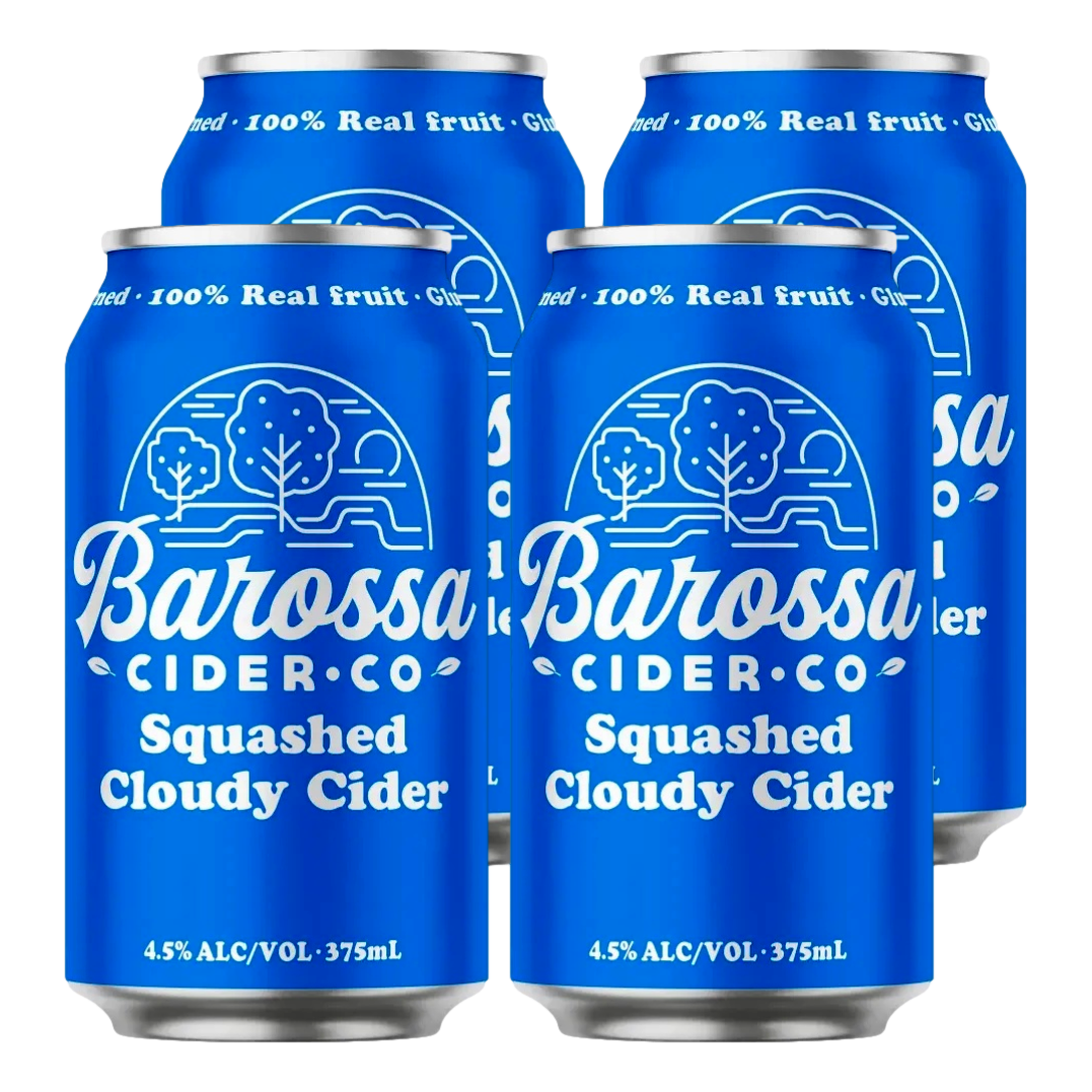 Barossa Cider Co. Squashed Cloudy Apple & Pear Cider 375ml Can 4 Pack