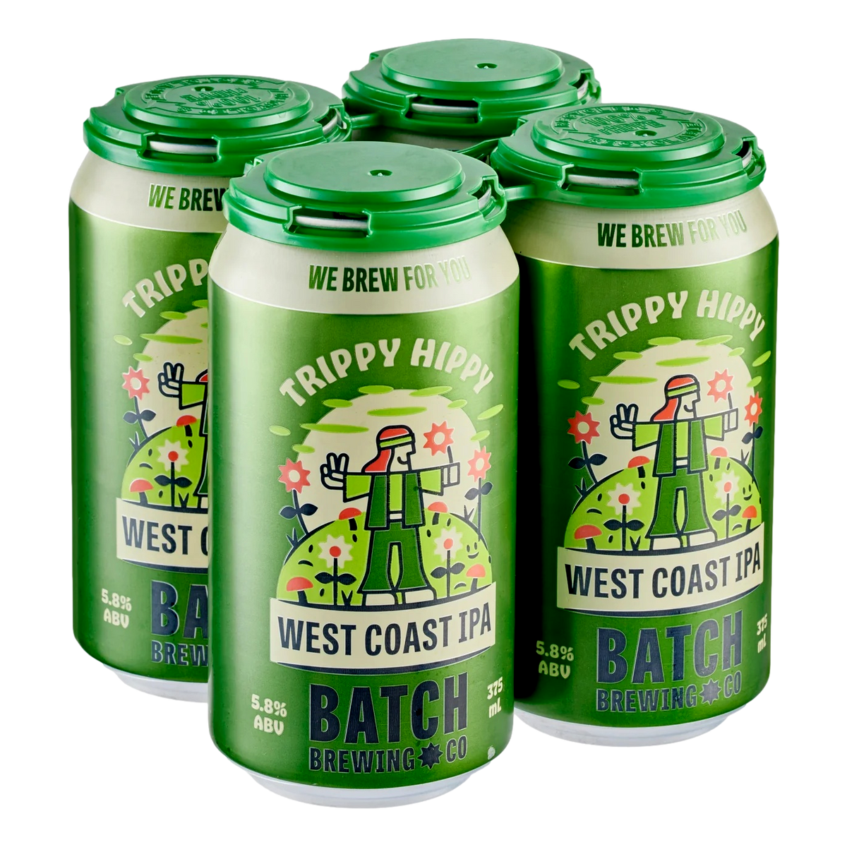 Batch Brewing Trippy Hippy West Coast IPA 375ml Can 4 Pack