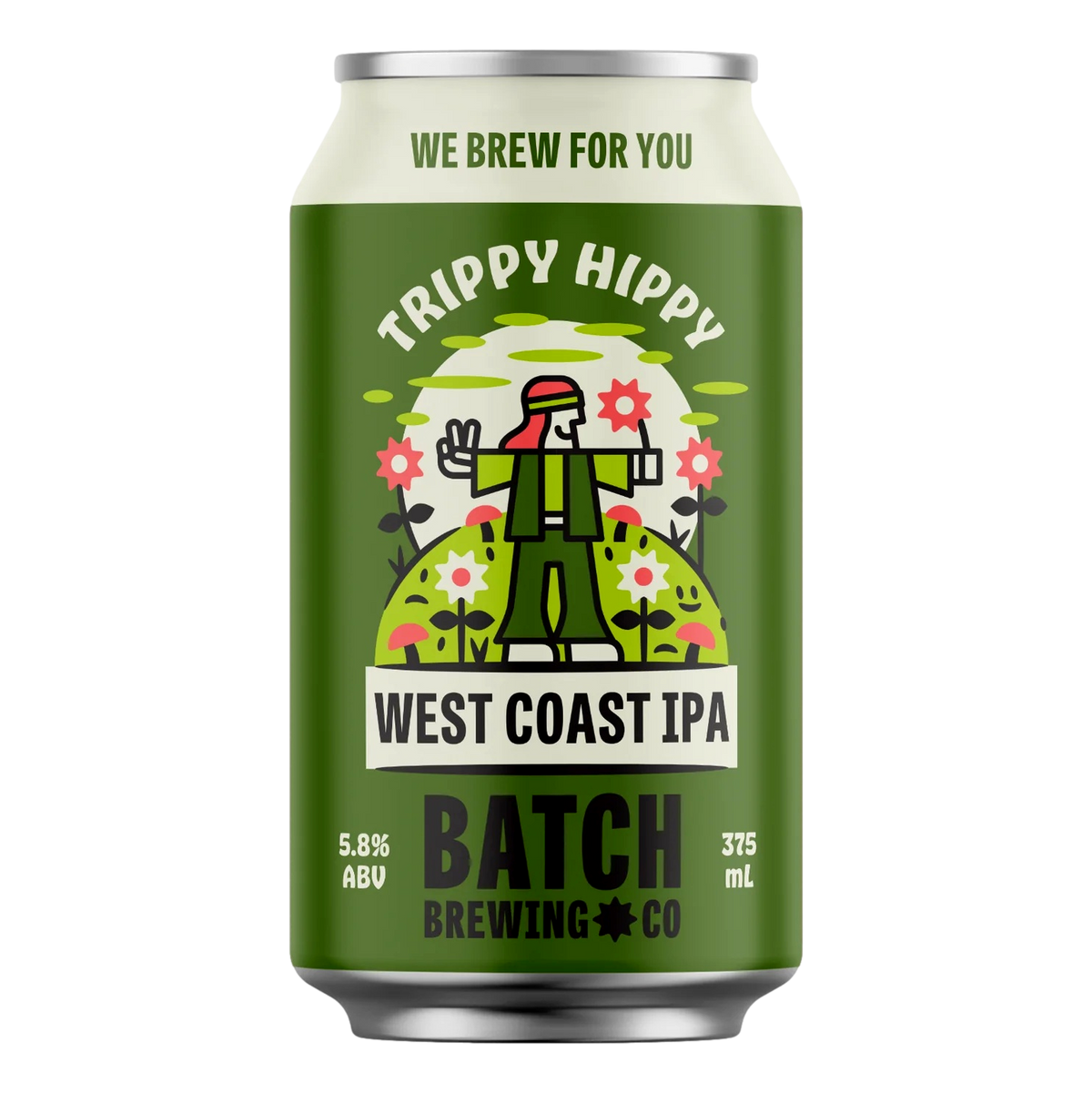 Batch Brewing Trippy Hippy West Coast IPA 375ml Can Single