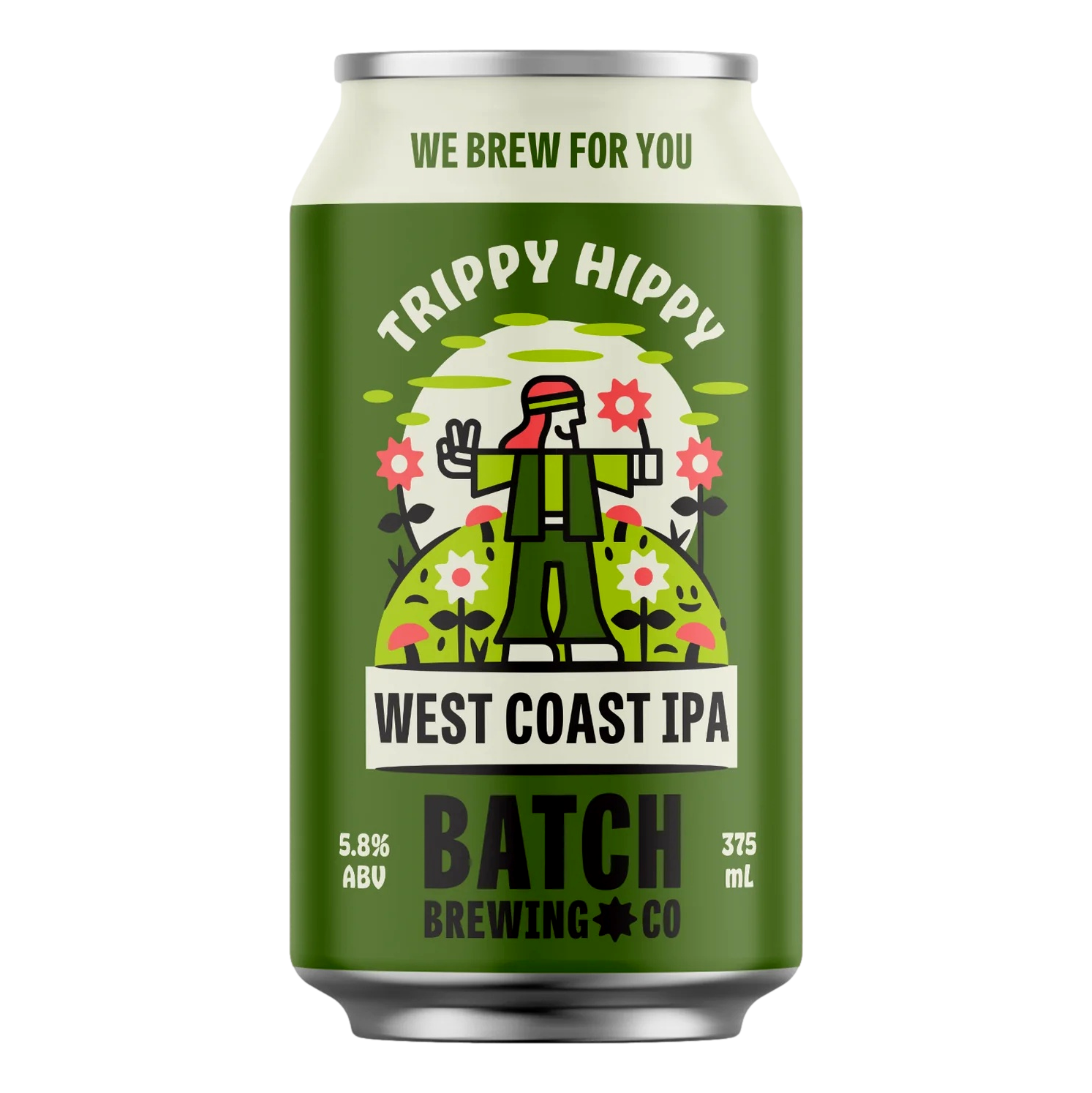 Batch Brewing Trippy Hippy West Coast IPA 375ml Can Single