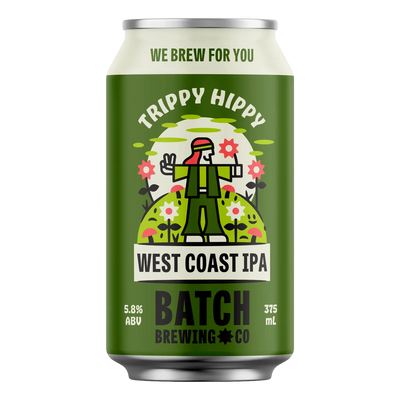 Batch Brewing Trippy Hippy West Coast IPA 375ml Can 4 Pack