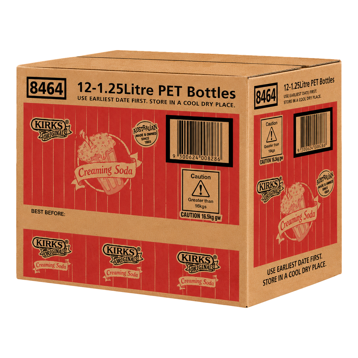 Kirks Creaming Soda 1.25L Bottle Case of 12