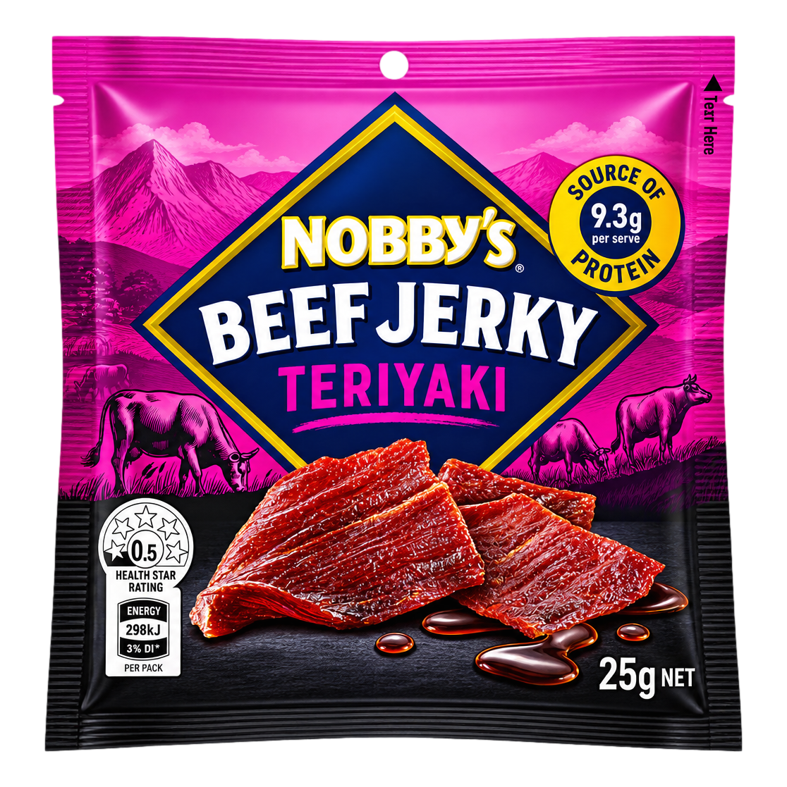 Nobby's Beef Jerky Teriyaki 25g
