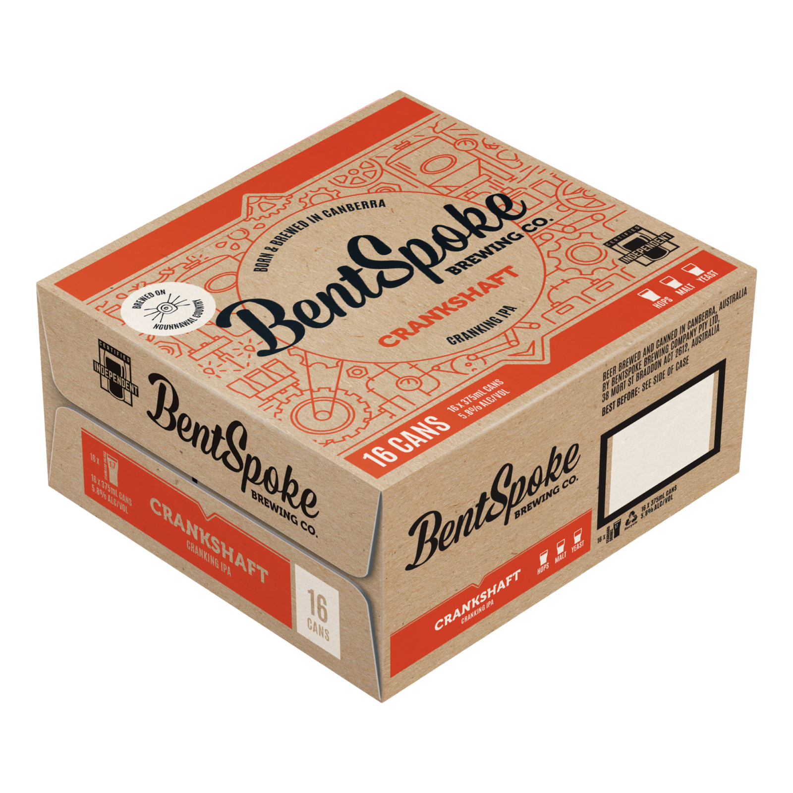 BentSpoke Crankshaft IPA 375ml Can Case of 16 - Camperdown Cellars