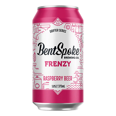 BentSpoke Frenzy Raspberry Beer 5.8% 375ml Can Case of 16