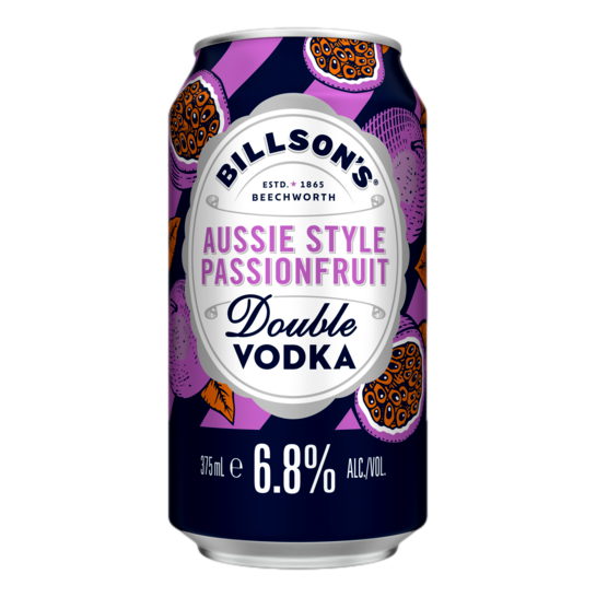 Billson's Aussie Style Passionfruit Double Vodka 6.8% 375ml Can Single