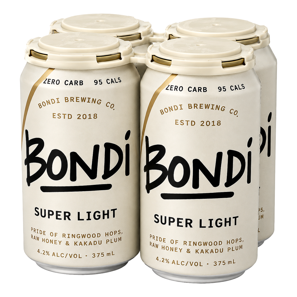 Bondi Brewing Super Light Lager 4.2% 375ml Can 4 Pack