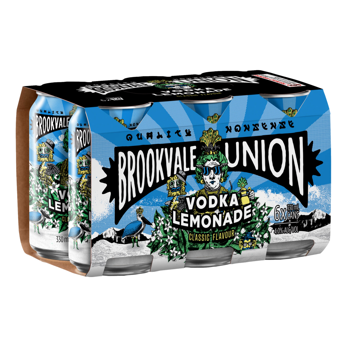 Brookvale Union Vodka Lemonade 330ml Can 6 Pack