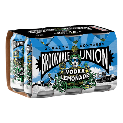 Brookvale Union Vodka Lemonade 330ml Can 6 Pack