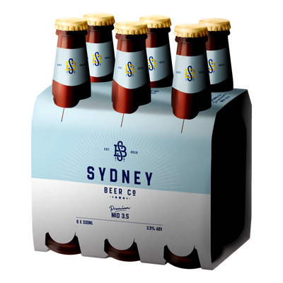 Sydney Beer Co. Mid-Strength Lager 3.5% 330ml Bottle 6 Pack