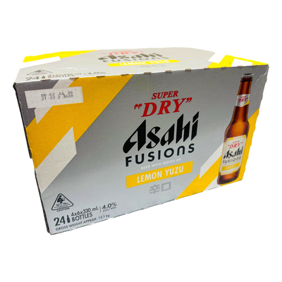 Asahi Super Dry FUSIONS Lager Lemon Yuzu 330ml Bottle Case of 24
