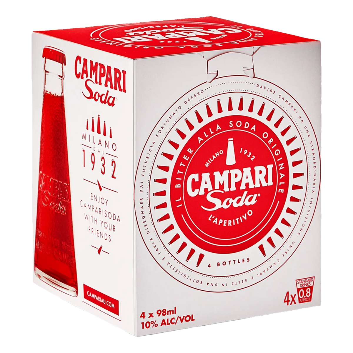 Campari Soda 10% 98ml Bottle 4 Pack